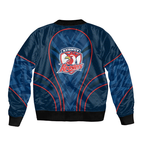Sydney Roosters Rugby Mascot Sleeve Zip Bomber Jacket Australian Rugby Culture - Tribal Inspired Rooster