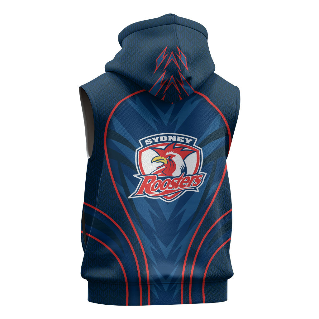 Sydney Roosters Rugby Mascot Sleeveless Hoodie Australian Rugby Culture - Tribal Inspired Rooster