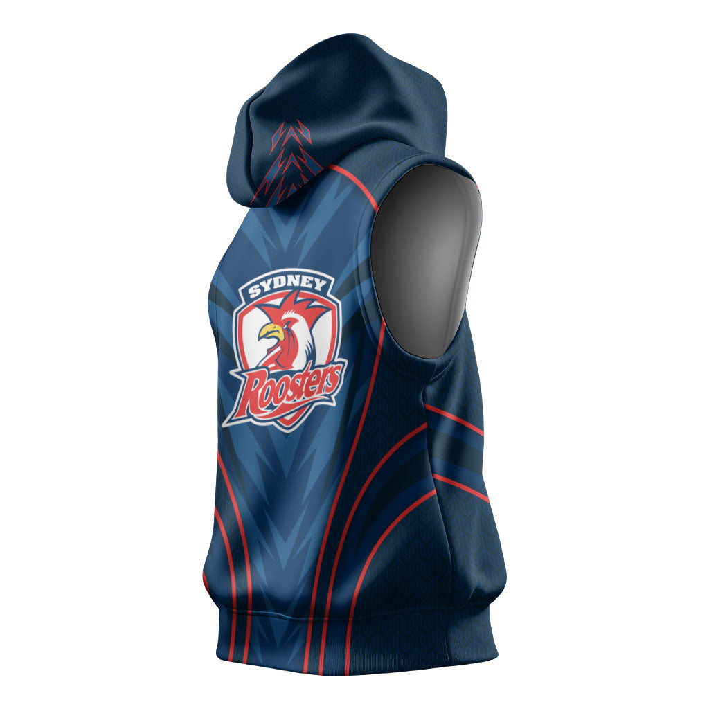 Sydney Roosters Rugby Mascot Sleeveless Hoodie Australian Rugby Culture - Tribal Inspired Rooster
