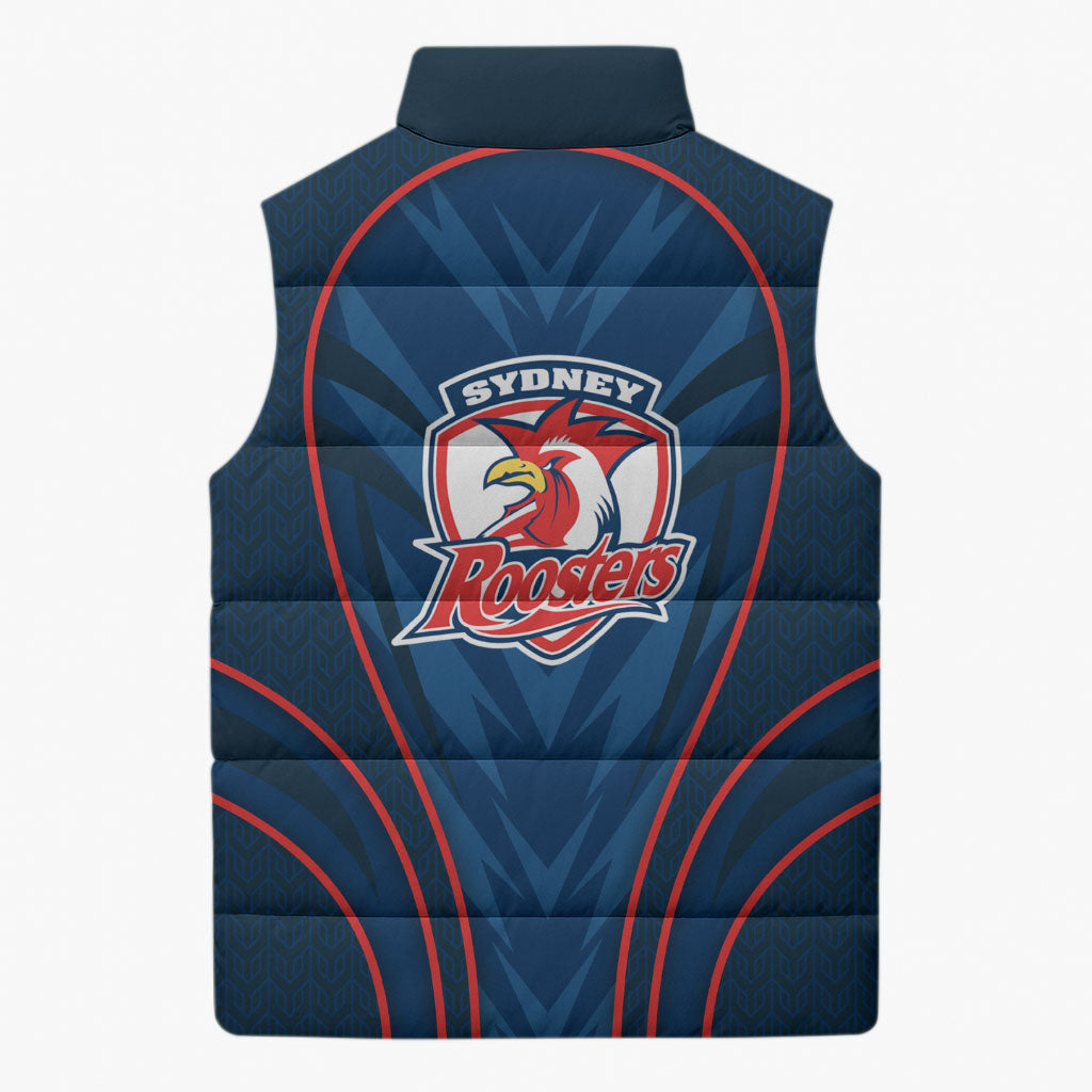 Sydney Roosters Rugby Mascot Sleeveless Puffer Jacket Australian Rugby Culture - Tribal Inspired Rooster