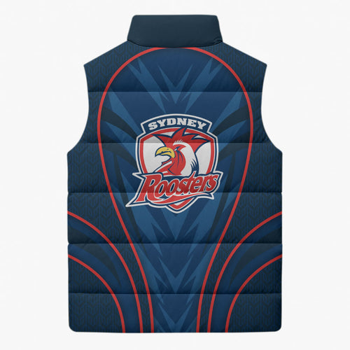 Sydney Roosters Rugby Mascot Sleeveless Puffer Jacket Australian Rugby Culture - Tribal Inspired Rooster