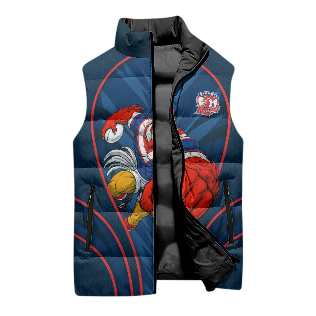 Sydney Roosters Rugby Mascot Sleeveless Puffer Jacket Australian Rugby Culture - Tribal Inspired Rooster