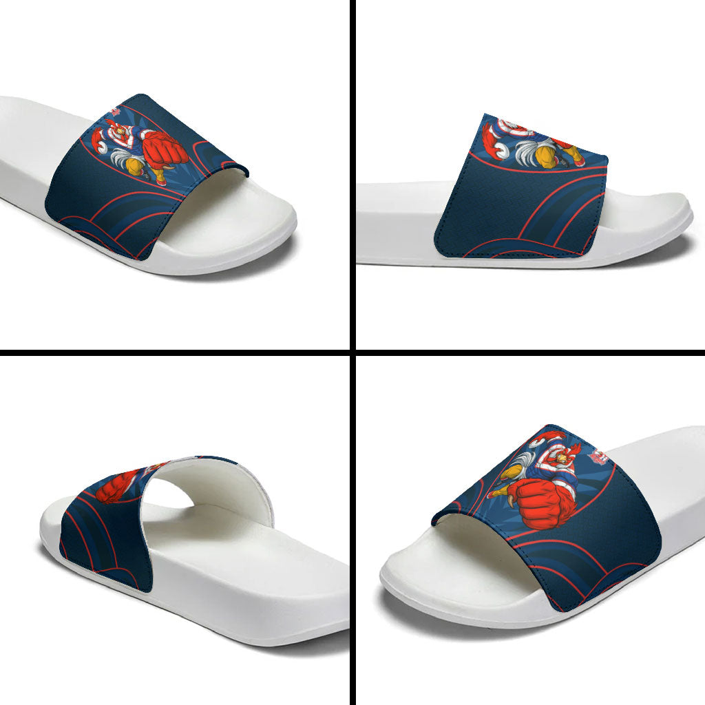 Sydney Roosters Rugby Mascot Slide Sandals Australian Rugby Culture - Tribal Inspired Rooster