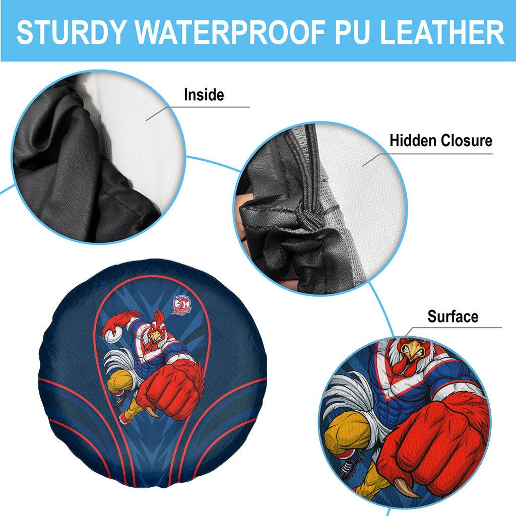 Sydney Roosters Rugby Mascot Spare Tire Cover Australian Rugby Culture - Tribal Inspired Rooster