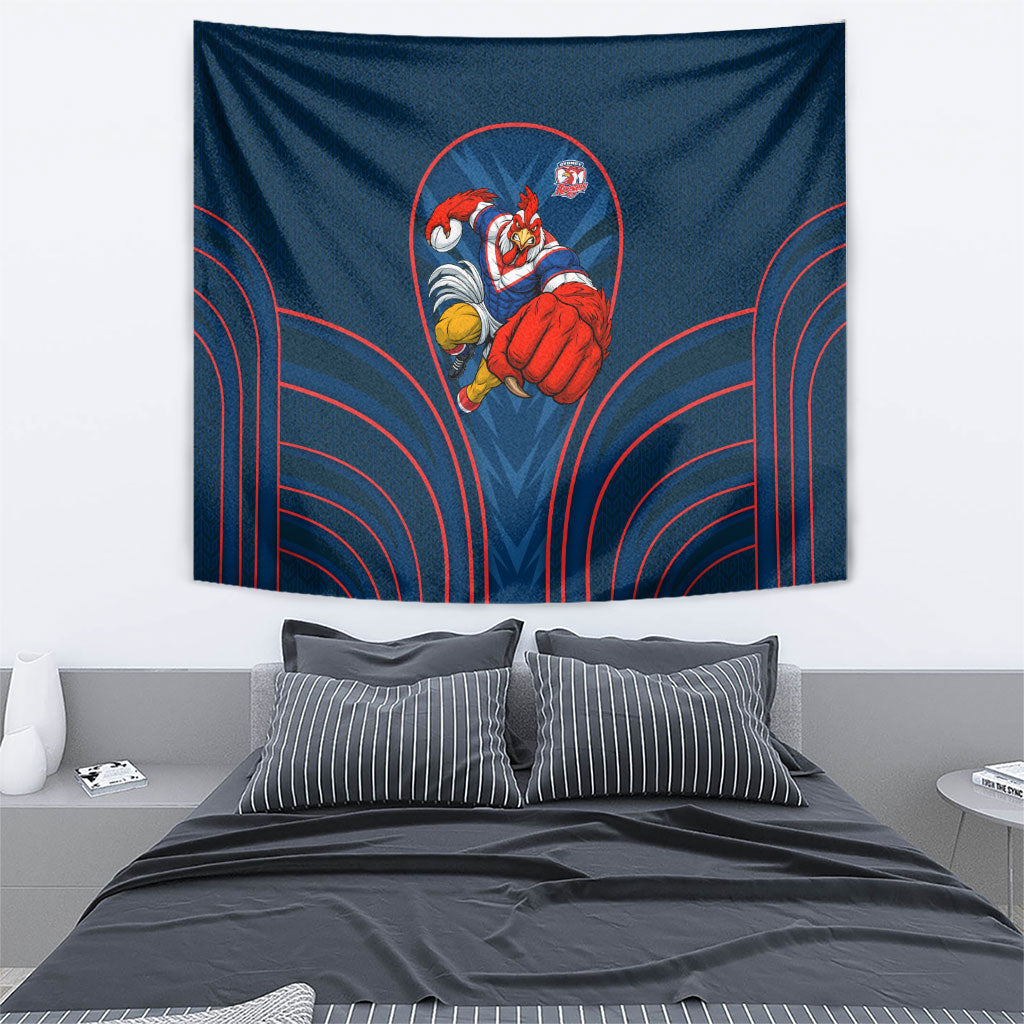 Sydney Roosters Rugby Mascot Tapestry Australian Rugby Culture - Tribal Inspired Rooster