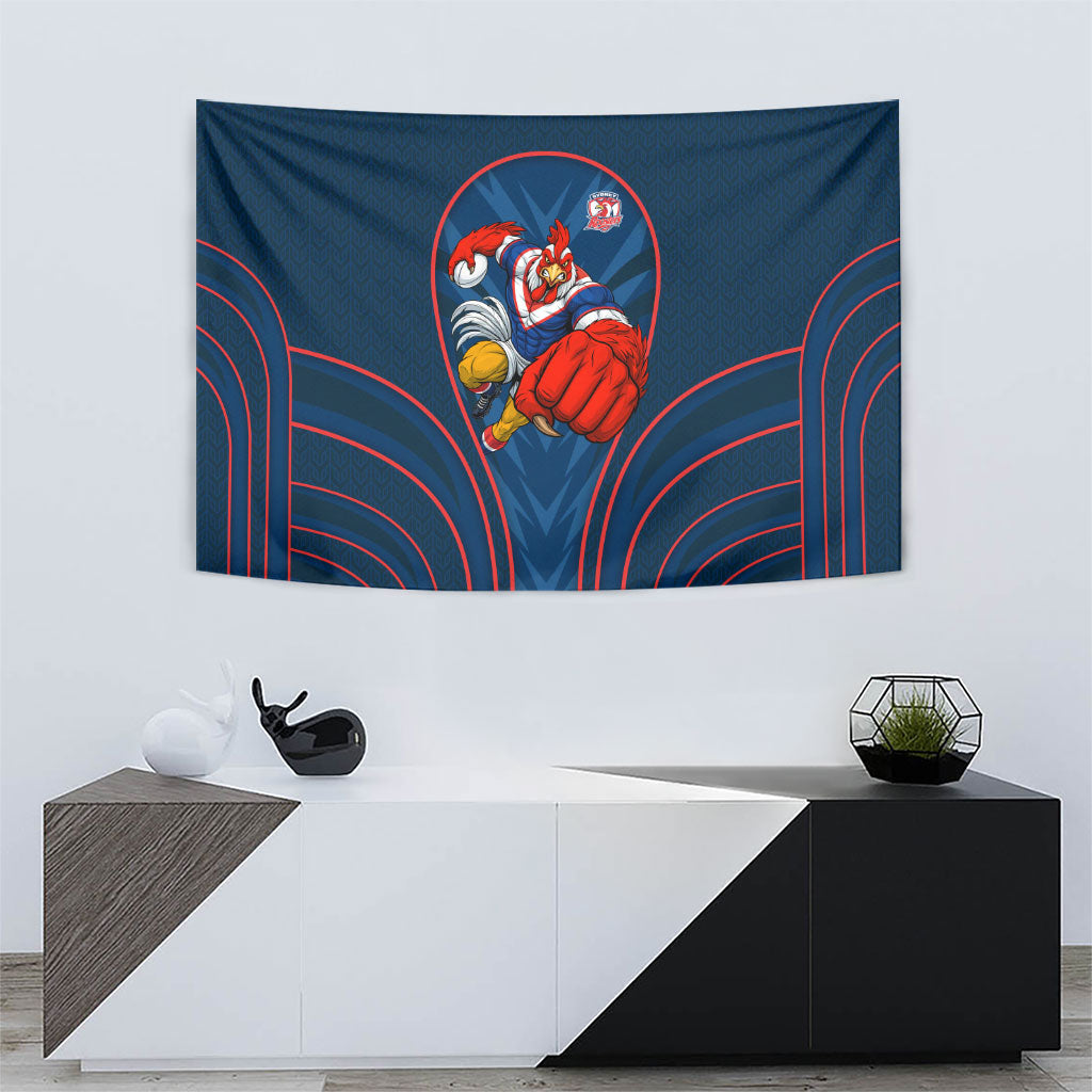 Sydney Roosters Rugby Mascot Tapestry Australian Rugby Culture - Tribal Inspired Rooster
