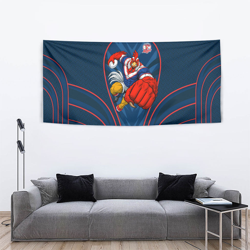 Sydney Roosters Rugby Mascot Tapestry Australian Rugby Culture - Tribal Inspired Rooster