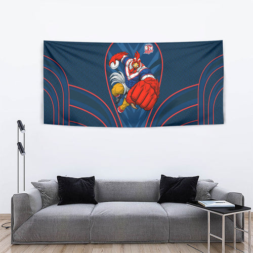 Sydney Roosters Rugby Mascot Tapestry Australian Rugby Culture - Tribal Inspired Rooster