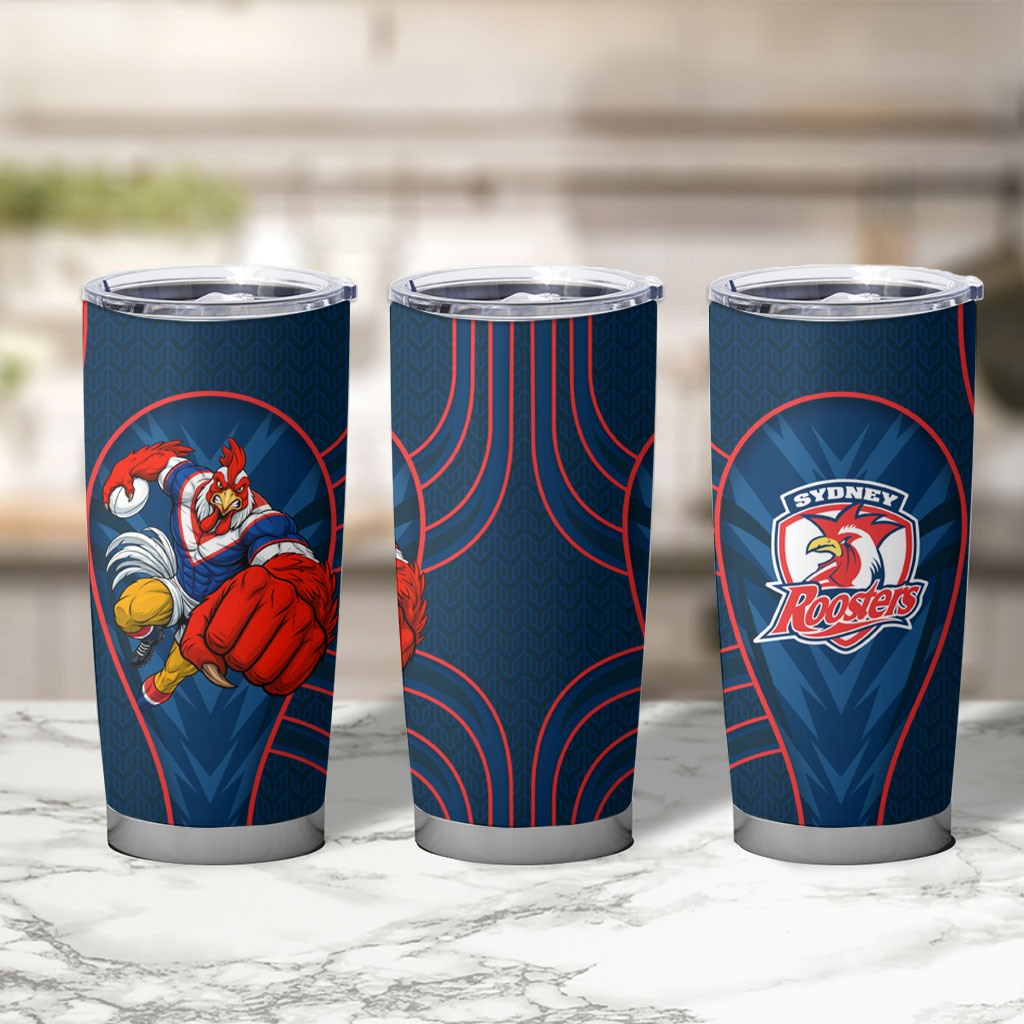 Sydney Roosters Rugby Mascot Tumbler Cup Australian Rugby Culture - Tribal Inspired Rooster
