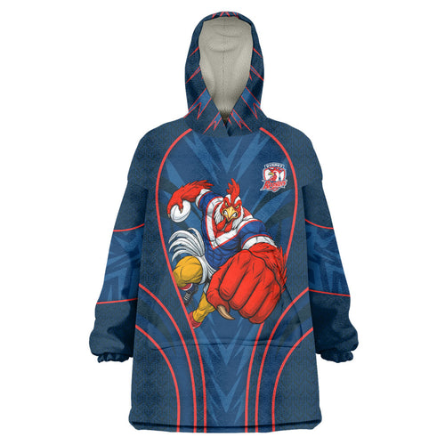 Sydney Roosters Rugby Mascot Wearable Blanket Hoodie Australian Rugby Culture - Tribal Inspired Rooster