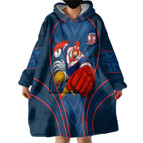 Sydney Roosters Rugby Mascot Wearable Blanket Hoodie Australian Rugby Culture - Tribal Inspired Rooster