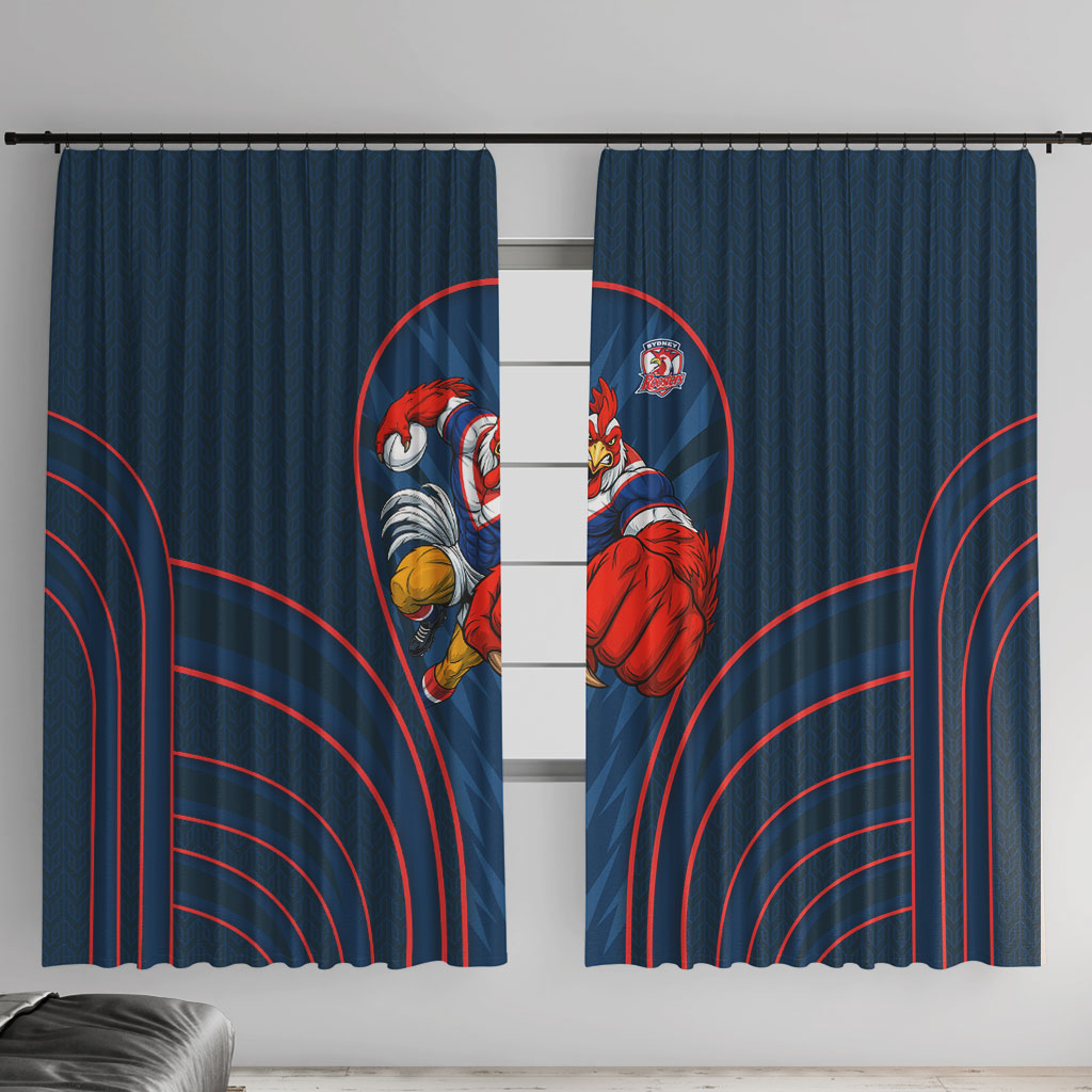 Sydney Roosters Rugby Mascot Window Curtain Australian Rugby Culture - Tribal Inspired Rooster