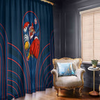 Sydney Roosters Rugby Mascot Window Curtain Australian Rugby Culture - Tribal Inspired Rooster