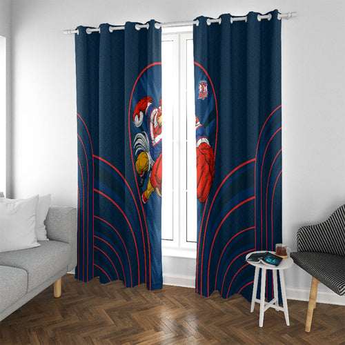 Sydney Roosters Rugby Mascot Window Curtain Australian Rugby Culture - Tribal Inspired Rooster