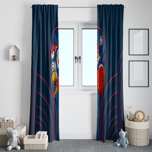 Sydney Roosters Rugby Mascot Window Curtain Australian Rugby Culture - Tribal Inspired Rooster