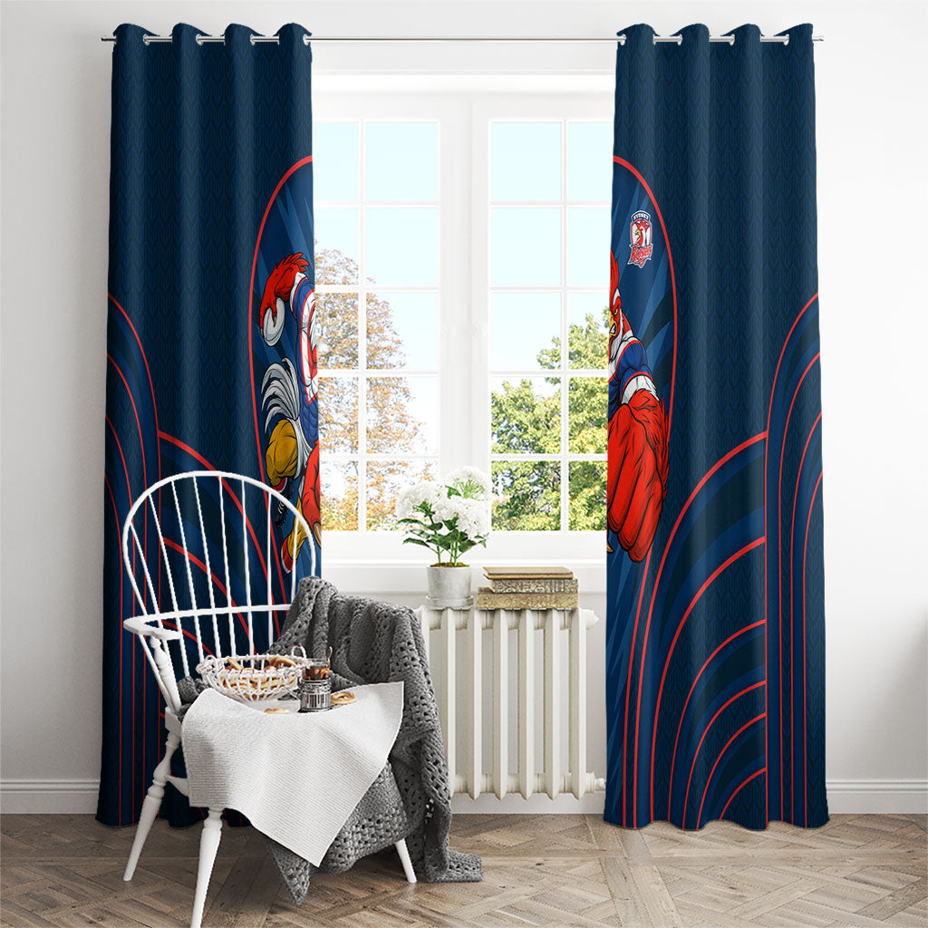 Sydney Roosters Rugby Mascot Window Curtain Australian Rugby Culture - Tribal Inspired Rooster