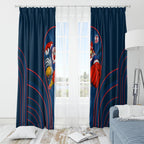 Sydney Roosters Rugby Mascot Window Curtain Australian Rugby Culture - Tribal Inspired Rooster