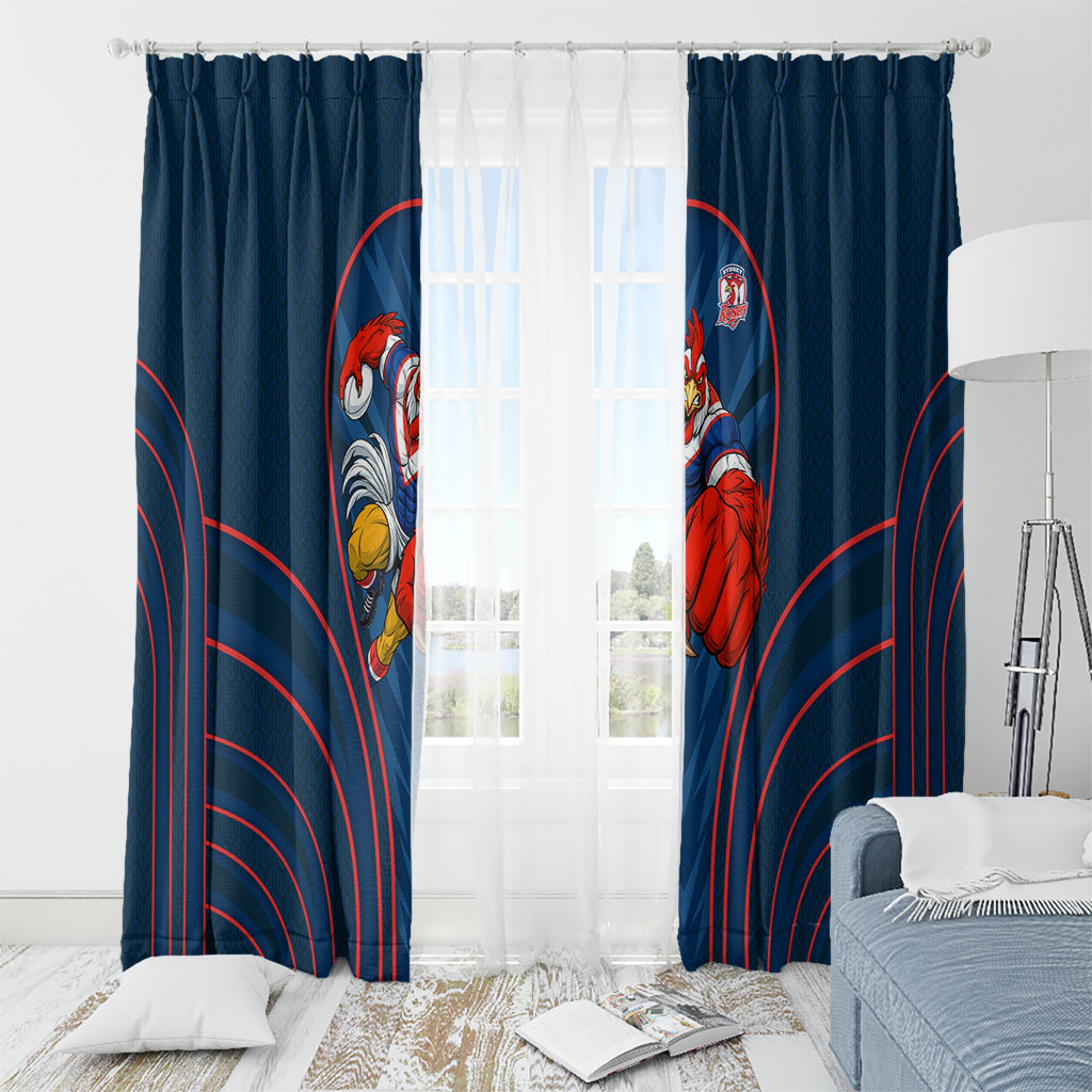 Sydney Roosters Rugby Mascot Window Curtain Australian Rugby Culture - Tribal Inspired Rooster