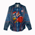 Sydney Roosters Rugby Mascot Women Casual Shirt Australian Rugby Culture - Tribal Inspired Rooster