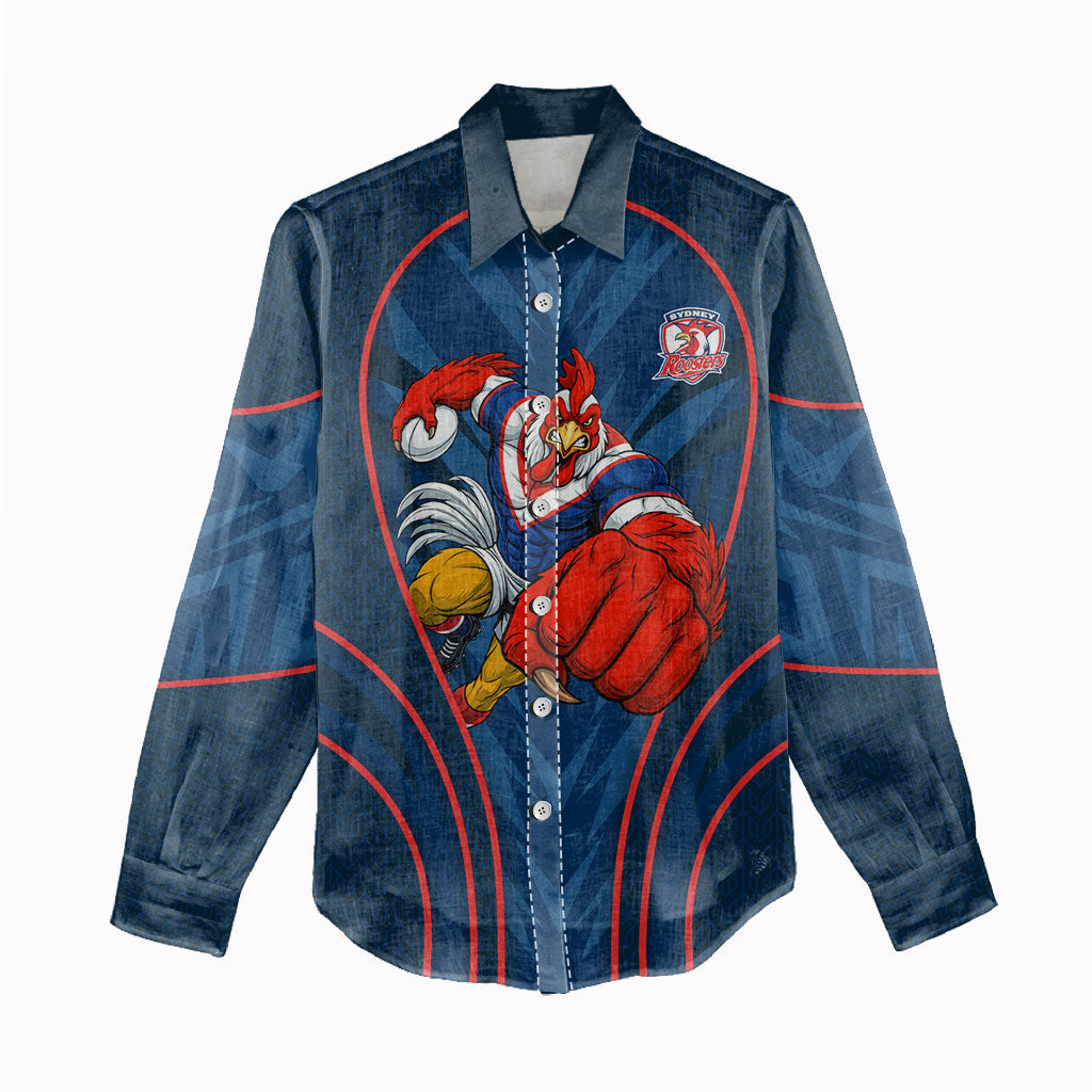 Sydney Roosters Rugby Mascot Women Casual Shirt Australian Rugby Culture - Tribal Inspired Rooster