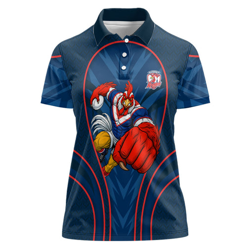 Sydney Roosters Rugby Mascot Women Polo Shirt Australian Rugby Culture - Tribal Inspired Rooster