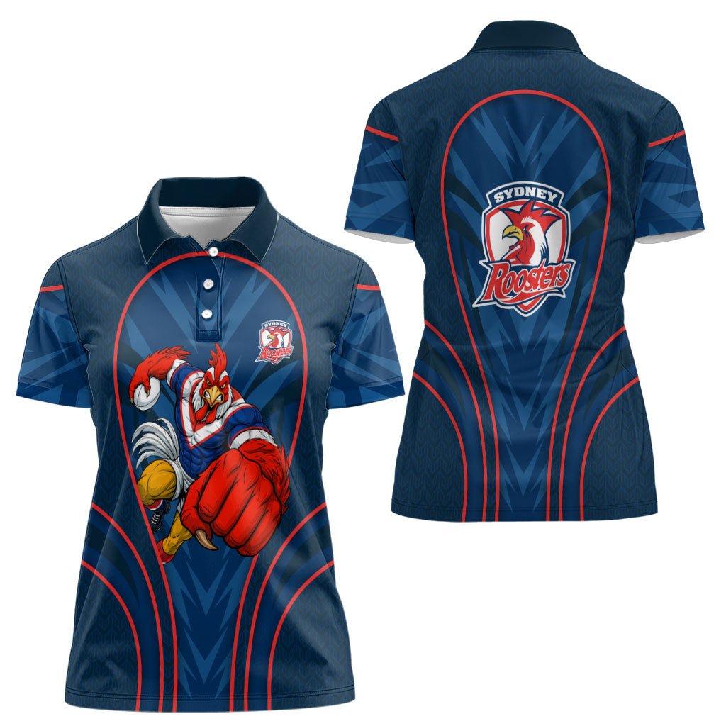 Sydney Roosters Rugby Mascot Women Polo Shirt Australian Rugby Culture - Tribal Inspired Rooster