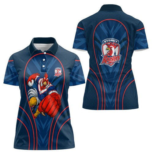 Sydney Roosters Rugby Mascot Women Polo Shirt Australian Rugby Culture - Tribal Inspired Rooster