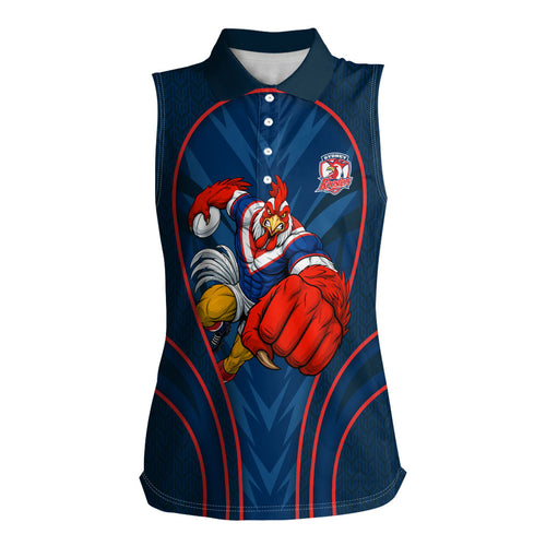 Sydney Roosters Rugby Mascot Women Sleeveless Polo Shirt Australian Rugby Culture - Tribal Inspired Rooster