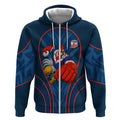 Sydney Roosters Rugby Mascot Zip Hoodie Australian Rugby Culture - Tribal Inspired Rooster