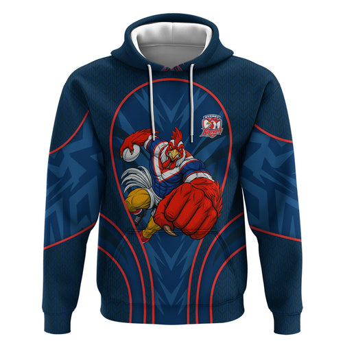 Sydney Roosters Rugby Mascot Zip Hoodie Australian Rugby Culture - Tribal Inspired Rooster
