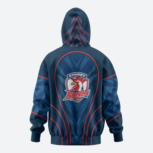 Sydney Roosters Rugby Mascot Zip Hoodie Australian Rugby Culture - Tribal Inspired Rooster