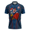 Sydney Roosters Rugby Mascot Zipper Polo Shirt Australian Rugby Culture - Tribal Inspired Rooster
