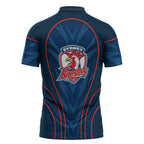Sydney Roosters Rugby Mascot Zipper Polo Shirt Australian Rugby Culture - Tribal Inspired Rooster