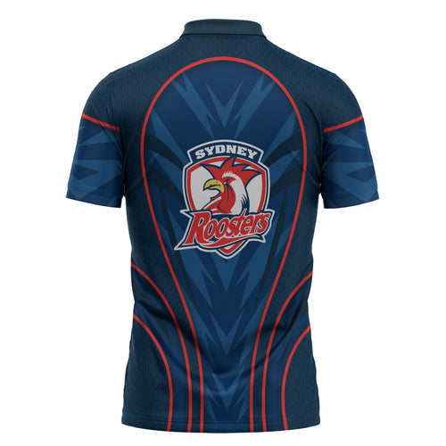 Sydney Roosters Rugby Mascot Zipper Polo Shirt Australian Rugby Culture - Tribal Inspired Rooster