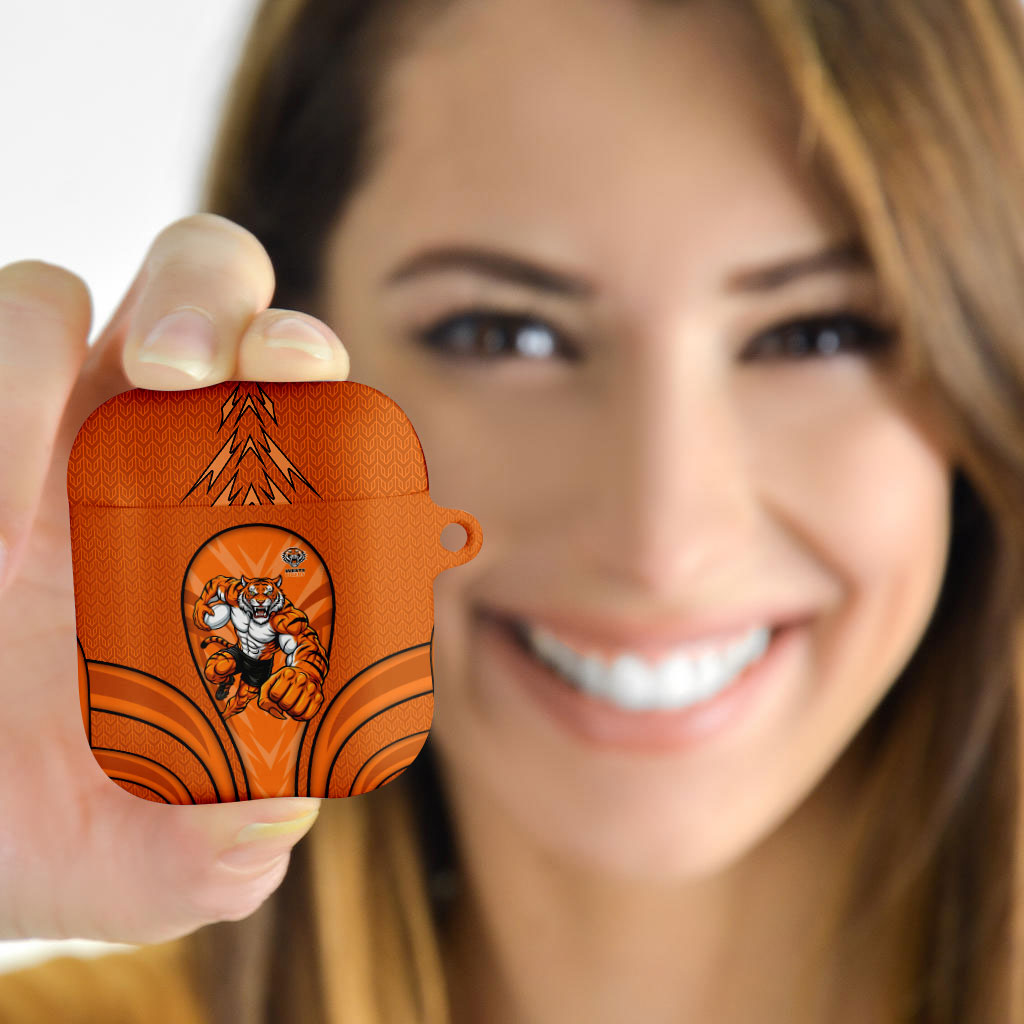 Wests Tigers Rugby Mascot AirPods Case Australian Rugby Culture - Tribal Inspired Tiger