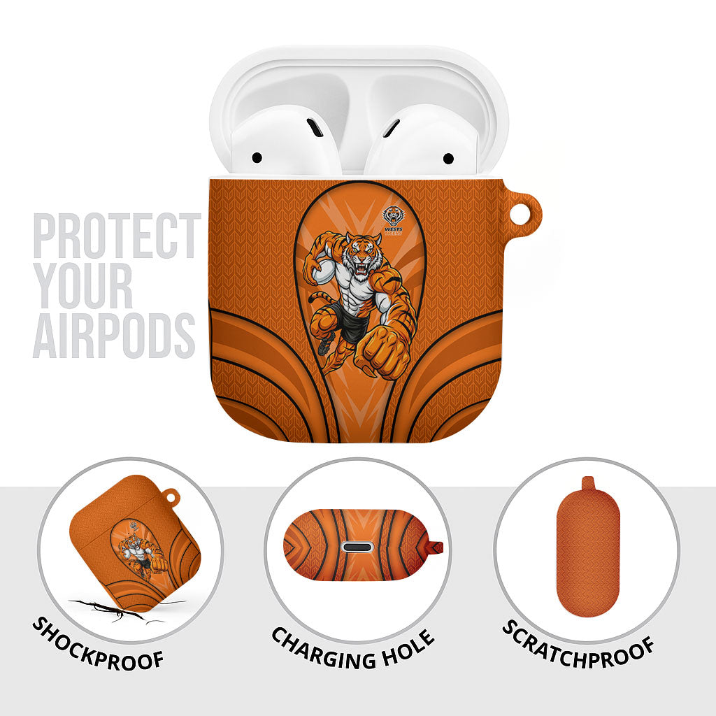 Wests Tigers Rugby Mascot AirPods Case Australian Rugby Culture - Tribal Inspired Tiger