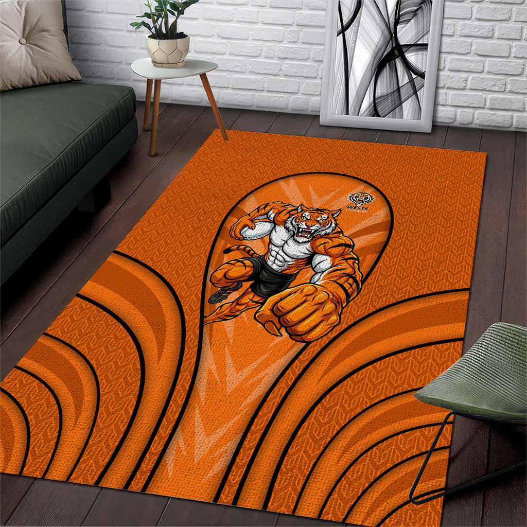 Wests Tigers Rugby Mascot Area Rug Australian Rugby Culture - Tribal Inspired Tiger