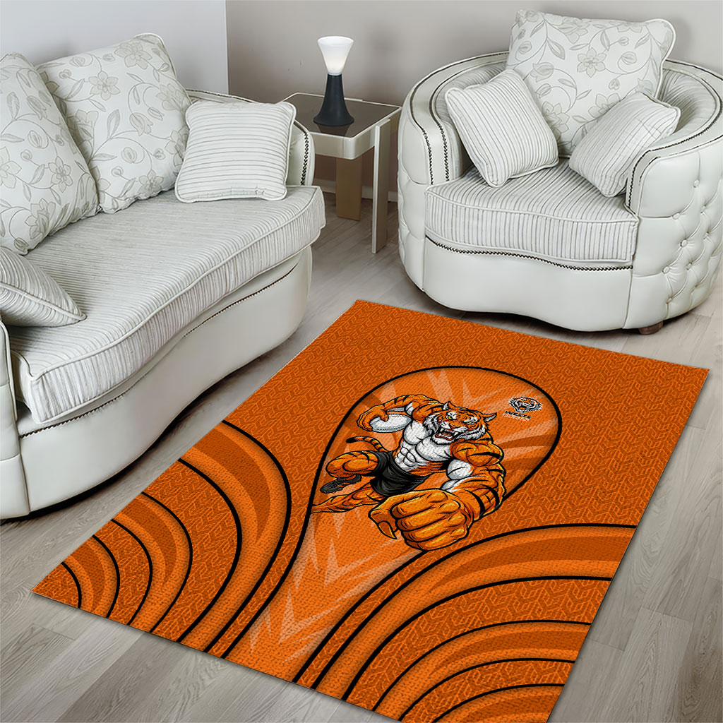 Wests Tigers Rugby Mascot Area Rug Australian Rugby Culture - Tribal Inspired Tiger