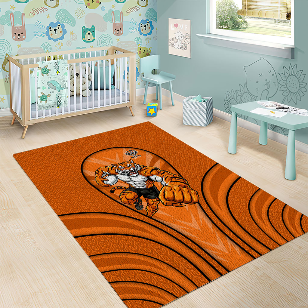 Wests Tigers Rugby Mascot Area Rug Australian Rugby Culture - Tribal Inspired Tiger