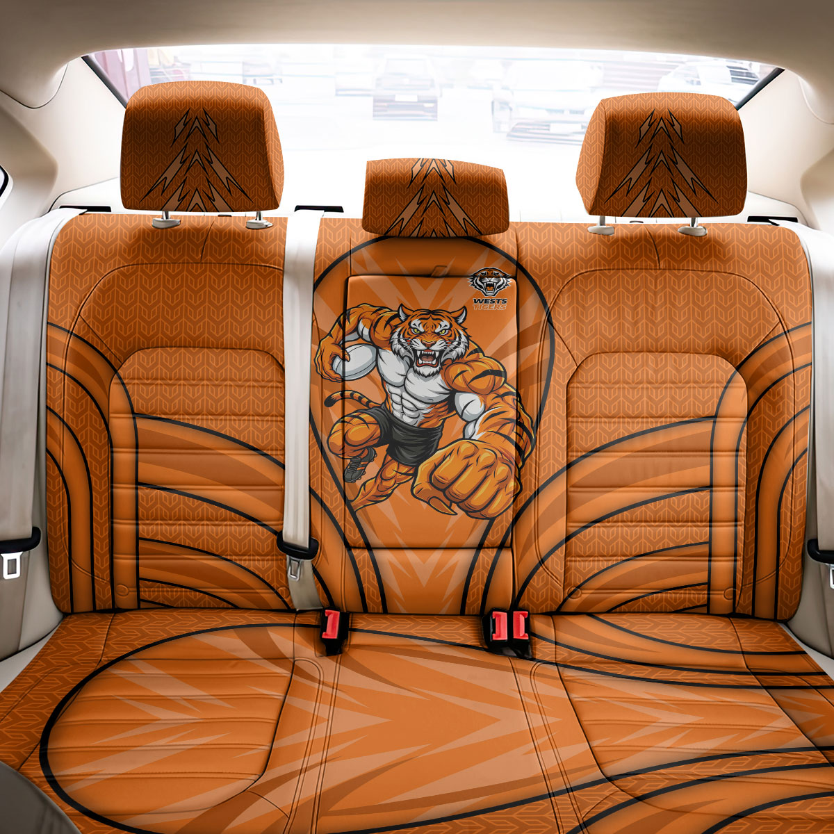 Wests Tigers Rugby Mascot Back Car Seat Cover Australian Rugby Culture - Tribal Inspired Tiger