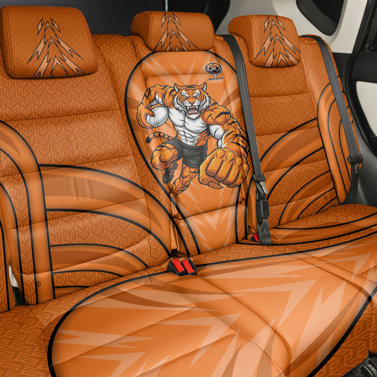Wests Tigers Rugby Mascot Back Car Seat Cover Australian Rugby Culture - Tribal Inspired Tiger