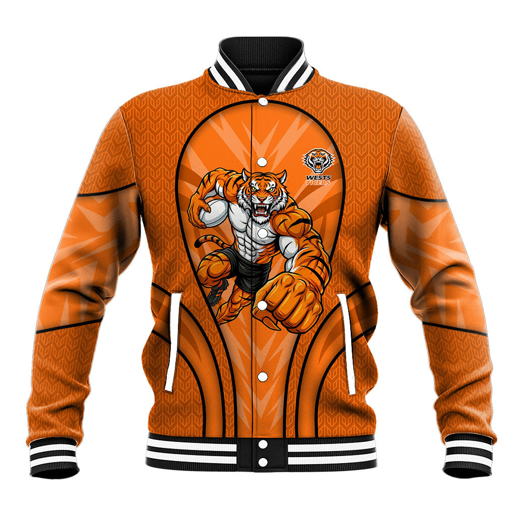Wests Tigers Rugby Mascot Baseball Jacket Australian Rugby Culture - Tribal Inspired Tiger