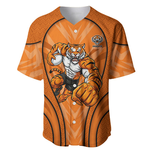 Wests Tigers Rugby Mascot Baseball Jersey Australian Rugby Culture - Tribal Inspired Tiger
