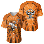 Wests Tigers Rugby Mascot Baseball Jersey Australian Rugby Culture - Tribal Inspired Tiger