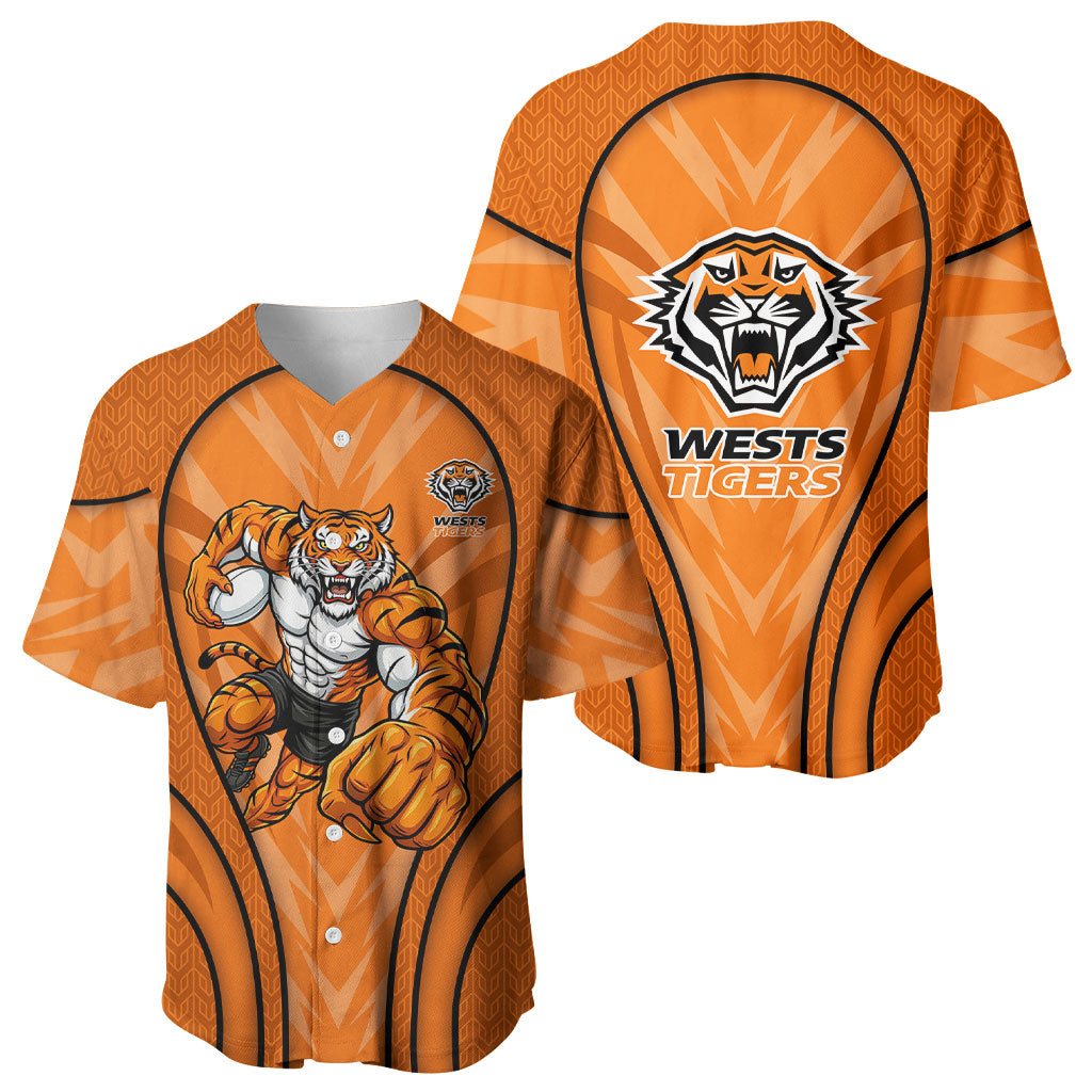 Wests Tigers Rugby Mascot Baseball Jersey Australian Rugby Culture - Tribal Inspired Tiger