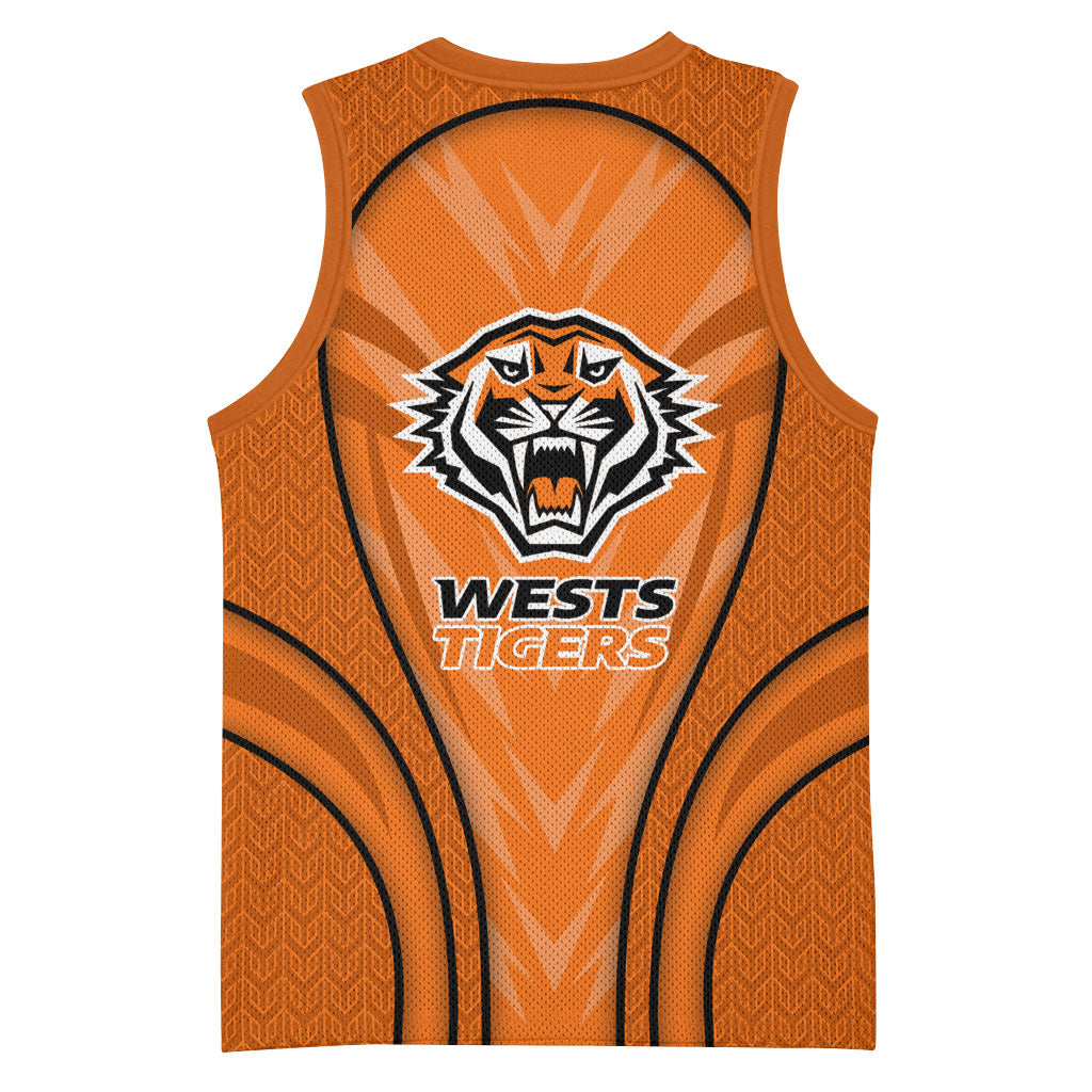Wests Tigers Rugby Mascot Basketball Jersey Australian Rugby Culture - Tribal Inspired Tiger
