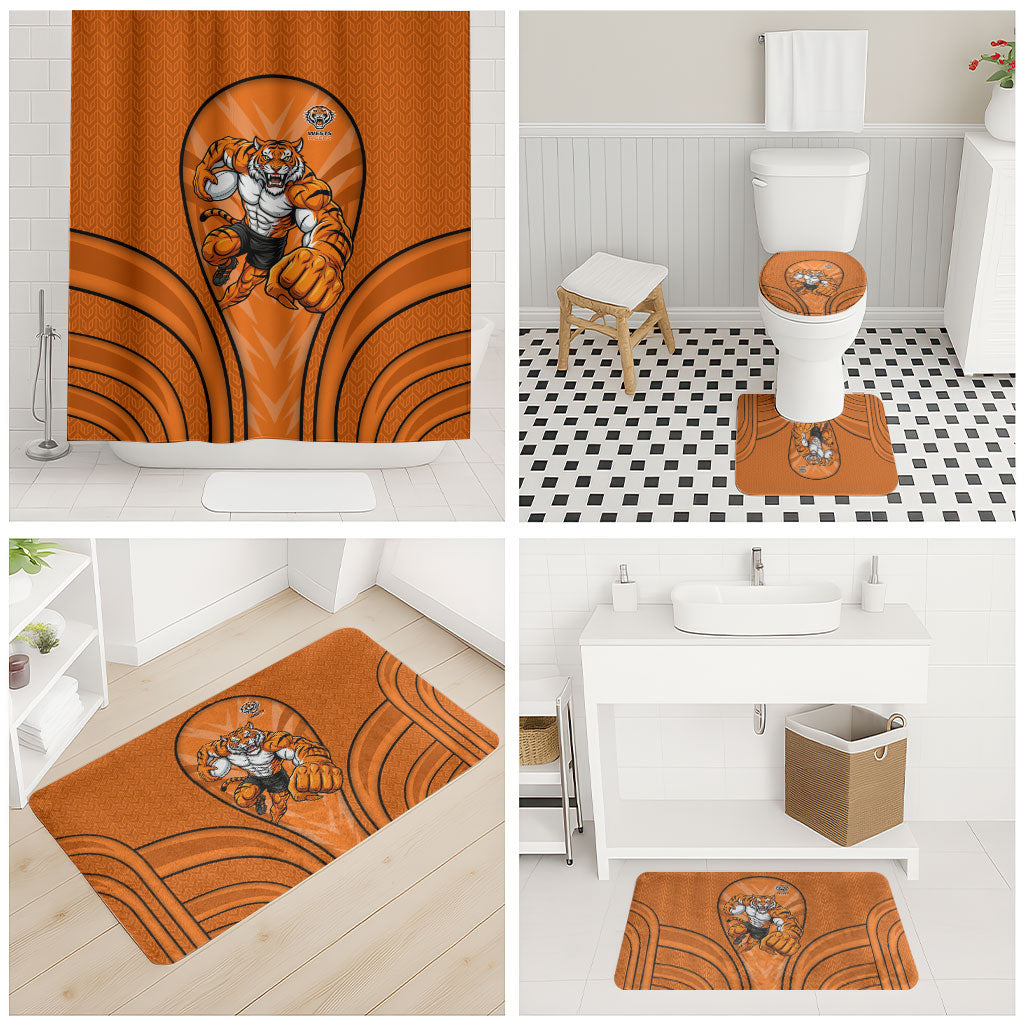 Wests Tigers Rugby Mascot Bathroom Set Australian Rugby Culture - Tribal Inspired Tiger