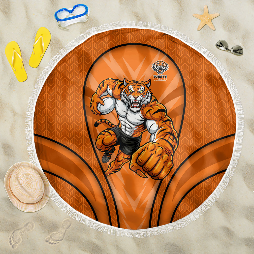 Wests Tigers Rugby Mascot Beach Blanket Australian Rugby Culture - Tribal Inspired Tiger