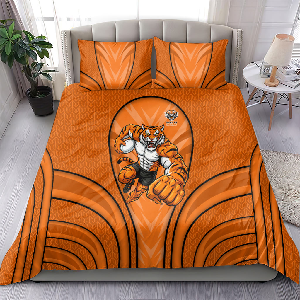 Wests Tigers Rugby Mascot Bedding Set Australian Rugby Culture - Tribal Inspired Tiger