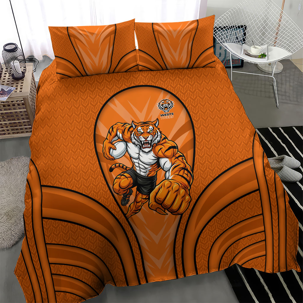 Wests Tigers Rugby Mascot Bedding Set Australian Rugby Culture - Tribal Inspired Tiger